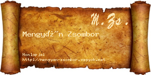 Mengyán Zsombor névjegykártya